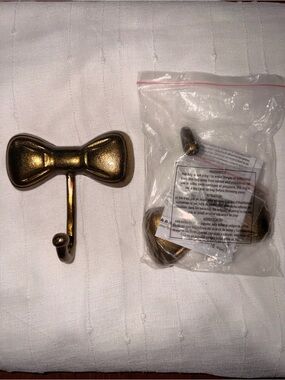 Crate&Barrel Gold Bow Wall Hooks